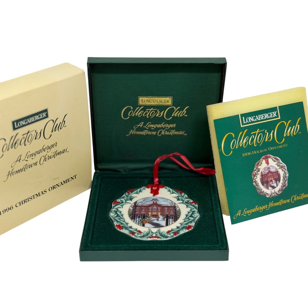 Longaberger Christmas Ornament Multicolor Hometown Christmas Collector Club 1996